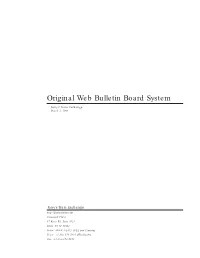 Original Web Bulletin Board System