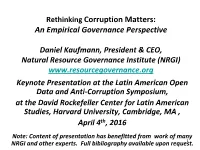 Rethinking Corruption Matters: an Empirical Governance Perspective