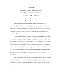 The Effectiveness of Expository, Narrative, and Topical Preaching in A