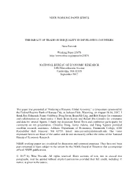 The Impact of Trade on Inequality in Developing Countries