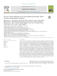 The Late Triassic Extinction at the Norian/Rhaetian Boundary Biotic