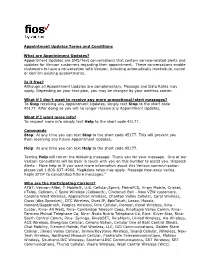 Appointment Updates Terms and Conditions