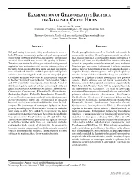 Examination of Gram-Negative Bacteria on Salt- Pack Cured Hides by E