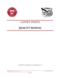 Latent Prints Quality Manual