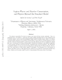 Lepton Flavor and Number Conservation, and Physics Beyond the Standard Model