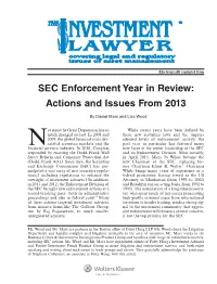 SEC Enforcement Year in Review: Actions and Issues from 2013