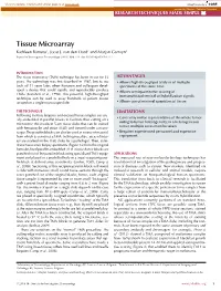 Tissue Microarray Kathleen Barrette1, Joost J