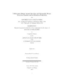 Collaborative Defense Against Zero-Day and Polymorphic Worms: Detection, Response and an Evaluation Framework by SENTHILKUMAR G CHEETANCHERI B.E