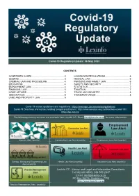 Covid-19 Regulatory Update 8May2020
