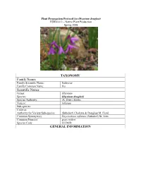 Draft Plant Propagation Protocol