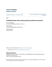 Embedded Lossless Audio Coding Using Linear Prediction and Cascade