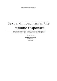 Sexual Dimorphism in the Immune Response: Endocrinologic and Genetic Insights