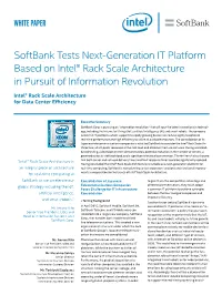 Softbank Tests Next-Gen IT Platform Based on Intel® Rack Scale