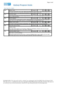 Sydney Program Guide