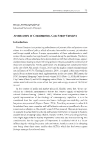 Architecture of Consumption. Case Study Sarajevo