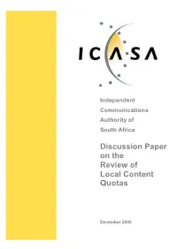 Discussion Paper on the Review of Local Content Quotas