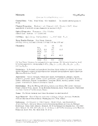 Mayenite Ca12al14o33 C 2001-2005 Mineral Data Publishing, Version 1