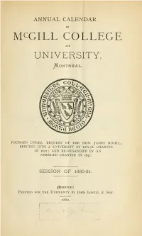 Mcgill College University, Ja Ontreal
