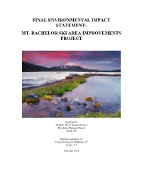 Mt Bachelor Ski Area Improvements Final Environmental Impact Statement