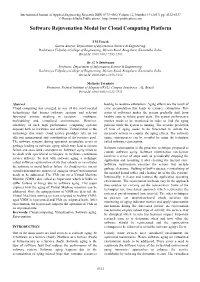 Software Rejuvenation Model for Cloud Computing Platform