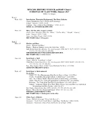Charry) SCHEDULE of CLASS WORK, Summer 2017 (Subject to Change)