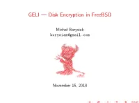 GELI — Disk Encryption in Freebsd