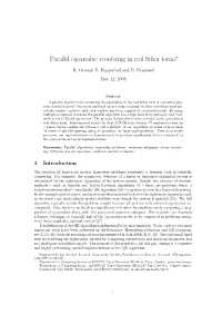 Parallel Eigenvalue Reordering in Real Schur Forms∗