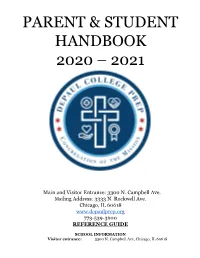 Parent & Student Handbook 2020 – 2021