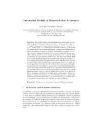 Perceptual Models of Human-Robot Proxemics