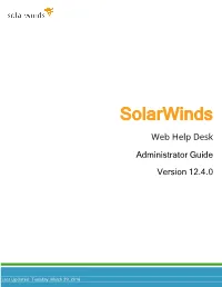 Solarwinds Web Help Desk Admin Guide
