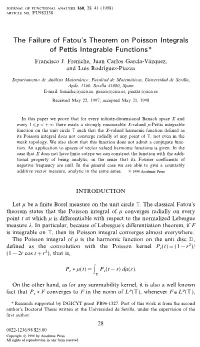 The Failure of Fatou's Theorem on Poisson Integrals of Pettis Integrable Functions* Francisco J