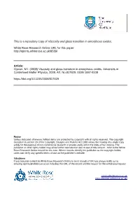 Viscosity and Glass Transition in Amorphous Oxides