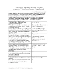 Cord Geometry, Mathematics in Context, 3Rd Edition Correlation to Washoe County Geometry Content Standards