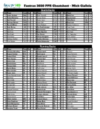 Fantrax 2020 PPR Cheatsheet