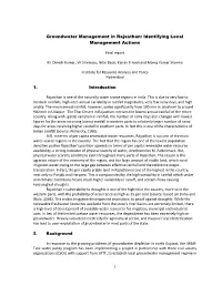 Groundwater Management in Rajasthan: Identifying Local Management Actions