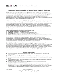 Reprocessing Summary and Guide for Fujinon/Fujifilm Flexible GI Endoscopes