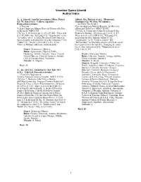 Venetian Opera Libretti Author Index