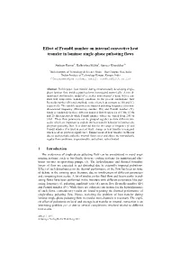 Effect of Prandtl Number on Internal Convective Heat Transfer in Laminar Single-Phase Pulsating Flows