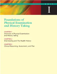 Foundations of Physical Examination and History Taking