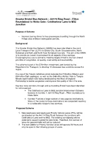 Greater Bristol Bus Network – A4174 Ring Road – Filton Roundabout to Hicks Gate– Coldharbour Lane to M32 Junction