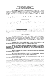 Minutes of the Work Session of the Caddo Parish Commission Held on the 20Th Day of February, 2018