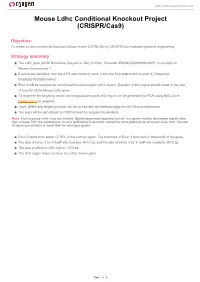 Mouse Ldhc Conditional Knockout Project (CRISPR/Cas9)