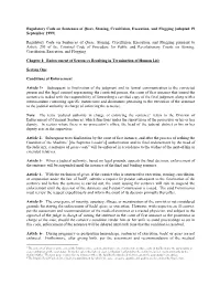 Regulatory Code on Sentences of Qisas, Stoning, Crucifixion, Execution, and Flogging [Adopted 19 September 1999]