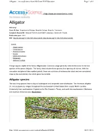 Alligator Species • Caiman Species • Anatomical Features • Nesting • Habitat and Behaviors • Bibliography • Additional Readings