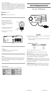 Aneroid Sphygmomanometer for Five Minutes