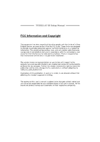 FCC Information and Copyright