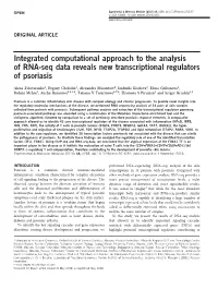 Integrated Computational Approach to the Analysis of RNA-Seq Data Reveals New Transcriptional Regulators of Psoriasis