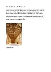 Martin's Notes from the June/July 2017 Visits To