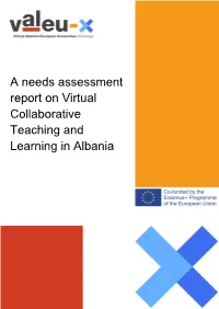 Needs Assessment Report on Virtual Collaborative Teaching and Learning in Albania