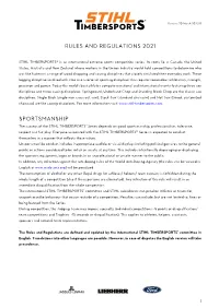 Rules and Regulations 2021 Sportsmanship